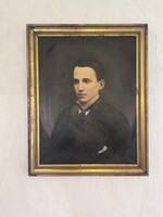 Biedermeier  szignàlt férfi Nemes portré festmény. Külföldi Valószínűleg Olasz festmény