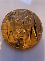 Szocreál bronz plakett