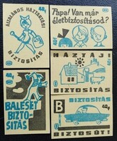 Gy67 / 1963 Biztosítás gyufacímke 5 db-s teljes sorozat