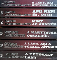 Stieg Larsson David Lagercrantz: 6 db Millennium: A tetovált lány + A lány, aki a tűzzel játszik + A kártyavár összedől + Ami nem öl meg + Mint az árnyék + A lány aki kétszer élt