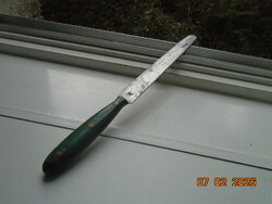 Antik német gót betűs és M jelzéssel nagyméretű kétélű tompa hegyű kés