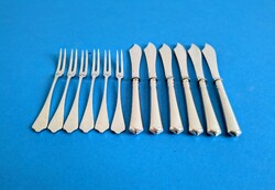 Ezüst 6 darab villa és 6 darab kés kisméretű