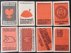 Gy186 / 1969 Konyhakész baromfi gyufacímke 8 db-s teljes sor