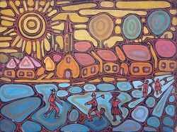 Dóra István festmény, 1978 olaj-farost