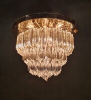 Mid century modern,  hollywood regency  murano Paolo Venini kristály csillár, plafonier