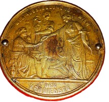 Antik 1873 MONARCHIA Bécs Világkiállítás bronz kisebb emlékplakett érme keretben képek szerint