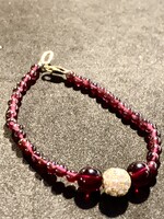 14K arany karkötő, gránát