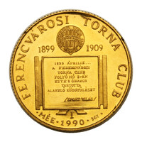 MÉE Ferencvárosi Torna Club I. emlékérem 1990 9,4g Au986