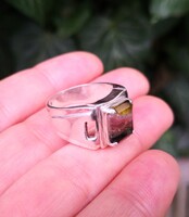 Turmalin köves férfi ezüst gyűrű