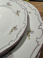 Zsolnay Barackvirágos( lila) a széle is! 4 sütis, 4 leves, 3 lapos