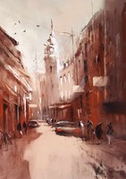 Pósa Ede - Holland emlék (Groningen) 48 x 34 cm pasztell, papír