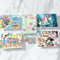 Disney Hófehérke, Bambi, Mickey, Ariel retro kirakós játék szett