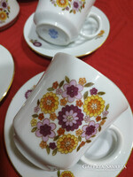 Tűzvirágos alföldi porcelán kávéskészlet