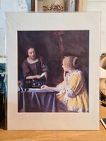 Jan Vermeer Úrnő és szobalány Mistress and Maid keretezhető papír nyomat