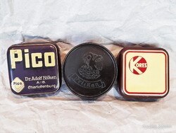 3 db. antik lemez és bakelit doboz (Pelikan, PICO, Kores)
