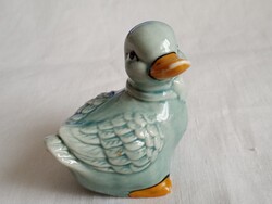 Porcelán kacsa figura só szóró celadon színben vintage sószóró
