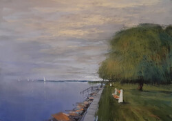 Pósa Ede - Sétány 34 x 48 cm pasztell, papír