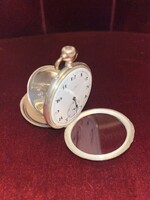 IWC Schaffhausen silver/800/- antique/1900/- pocket watch with gold-plated front and back edges!