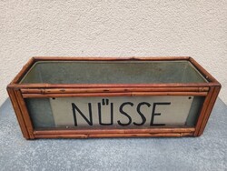 Bambuszkeretes, "NÜSSE" feliratú tároló. Alkuképes