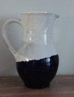 Retro kék-fehér kerámia kancsó , kiöntő ,19 cm magas