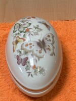 Lepkés,virágso, porcelán tojás alakú doboz, Avon Butterfly Fantasy