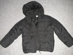 H&M fekete vastag meleg kapucnis zsebes téli dzseki 134-140 újszerű