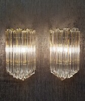 Mid century modern, hollywood regency  olasz Venini fali lámpa, falikar pár