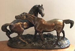 Arab lovak bronz szobor