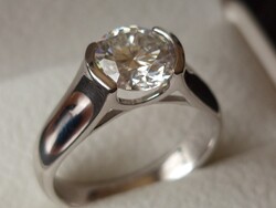 Moissanit gyémánt   2 ct 925 ezüst gyűrű 57- es