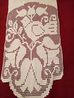 Régi, erdélyi  vagdalásos, madárkás  kis függöny