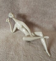 Zsolnay porcelán Török János fekvő nő akt "RITKA"!