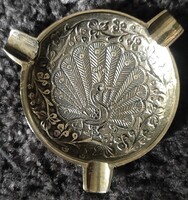 Hamutartó hamutál tálka sárga réz páva motívum indiai dísz dísztágy