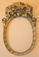 Gyönyörű, antik faragott szalagos/masnis fa kép vagy tükör keret