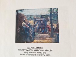 Kunffy Lajos -- Gabonacséplés  --1953