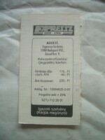 Expressz készpénzfizetési (jegyzék) karton igazoló szelvény