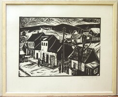 (N) Szamosvári József (1931 - ) : Táj / Falurészlet