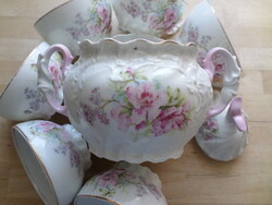 Antik Adolf Persch szecessziós porcelán teáskészlet