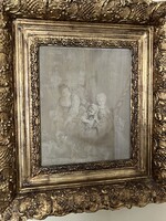 Antik 19. századi selyemkép 2404 29