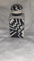 Black and white mosaic patterned spice jar    R