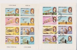 Egyenlítői-Guinea ** 1979 Blokkbélyeg pár - A repülés története - Orville és Wilbur Wright vágott is