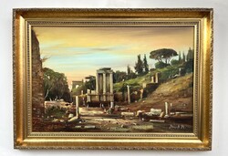 AKCIÓ HADHÁZY MOLNÁR ATTILA (1962- ) Forum Romanum 40x60 + keret