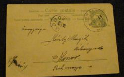 Átvilágítós litho lap 1902. Móricz Margitnak Monor és Ibrány bélyegzés