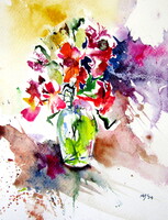Florals of summer II - watercolor painting / A nyár virágai II - akvarell festmény