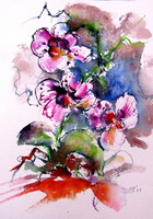 Florals- watercolor painting / Virágok  akvarell festmény
