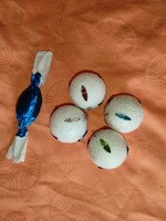 Karácsonyfadísz - hungarocell kis gömbök színes csiszolt üveg gyöngyökkel  4 db együtt