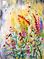 Wildflowers field- acrylic painting / Vadvirágos rét - . akril festmény