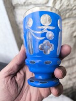 Biedermeier csiszolt üveg pohár ivó kúra pohár