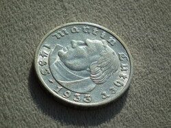 Németország, ezüst birodalmi 2 Márka (Reichsmark), 1933 F, Martin Luther