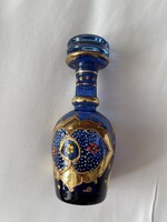 Antik nagyon szép kék színű parfümős üveg kézzel festett.
