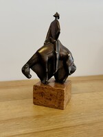 Olcsai Kiss Zoltán (1895–1981) bronz  kisplasztika Don Quijote és Sancho Panza című alkotás